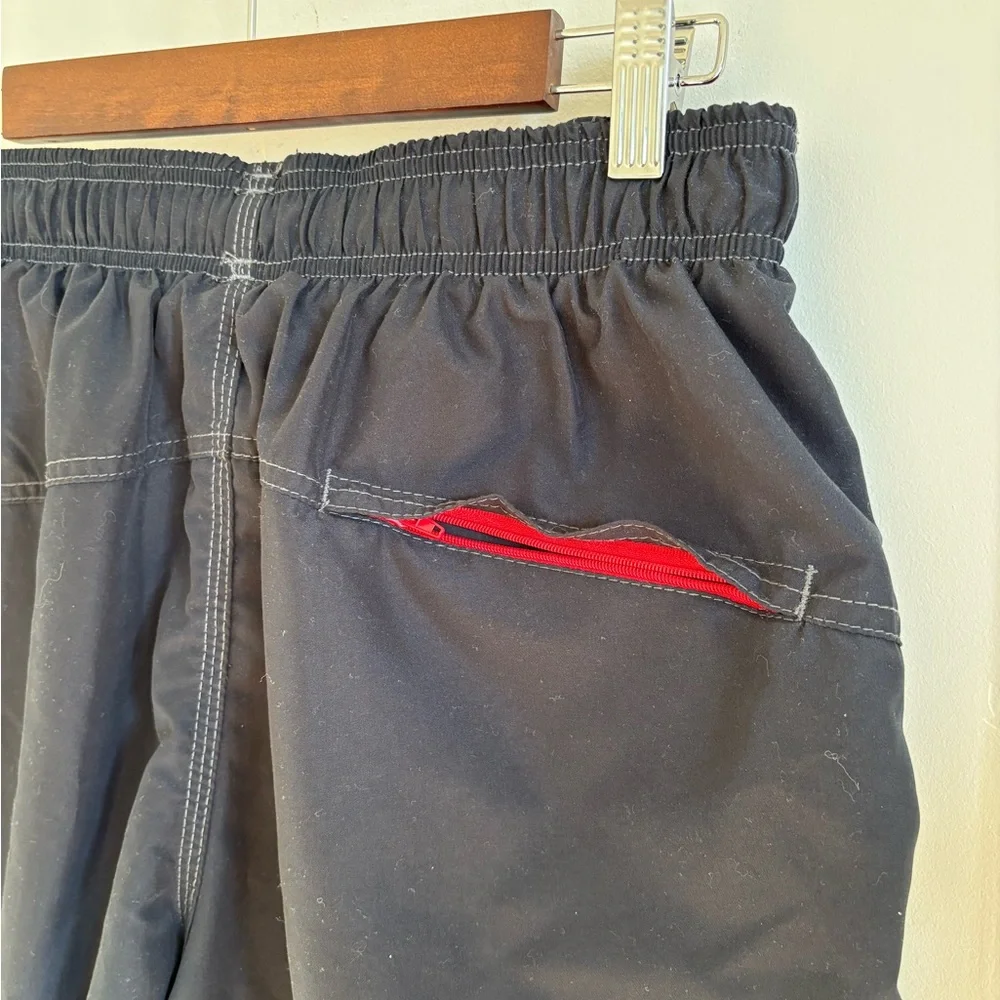 Vintage Speedo Black Men's Swim Shorts with Lining Size‎ Medium